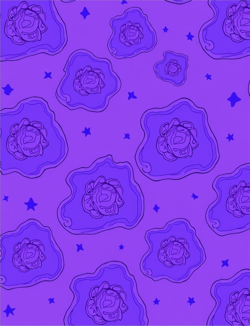 Purple Bloom Star Pattern Rug
