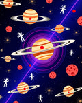 Cosmic Planets Astronauts Starry Design Rug