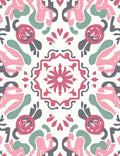 Whimsical Pastel Floral Medallion Pattern Rug