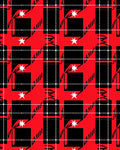 Bold Red Black White Plaid Stars Rug