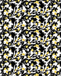 Abstract Black Gold Leaf Art Rug