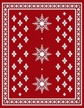 Red Snowflake Patterned Festive Rug