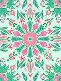 Mandala Floral Pattern with Pink Accents Rug