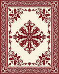 Ornate Floral Medallion and Border Design Rug