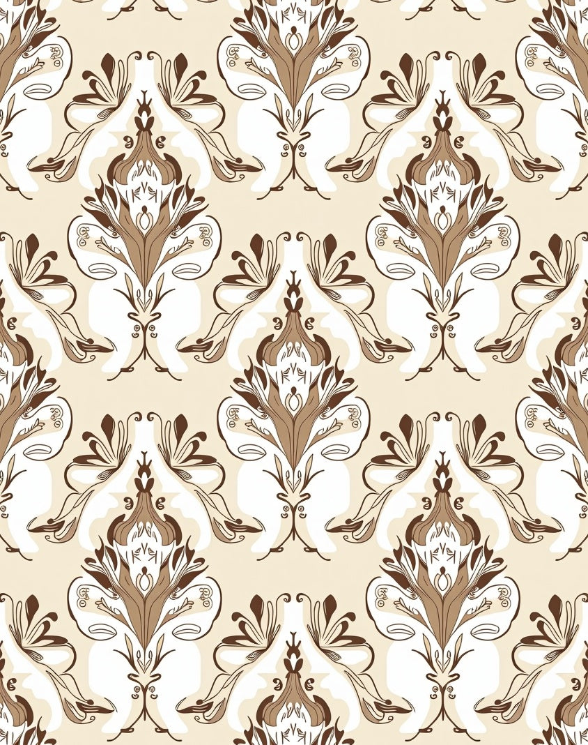 Antique Floral Damask Motif Rug