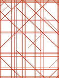 Red Geometric Line Art Pattern Rug