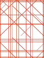 Red Geometric Line Art Pattern Rug