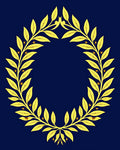 Golden Laurel Wreath Floral Rug
