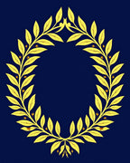 Golden Laurel Wreath Floral Rug