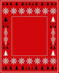 Christmas Tree Snowflake Border Rug