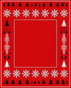 Christmas Tree Snowflake Border Rug