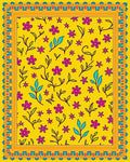 Yellow Floral Vines Design Rug