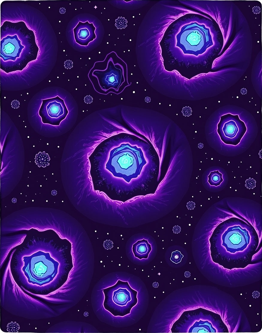 Cosmic Swirl Patterned Purple Rug