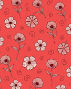 Delicate Floral Pattern with Swirl Accents Rug