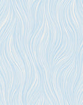 Calm Blue White Wavy Line Rug