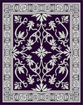 Elegant Floral Vine Scroll Pattern Rug