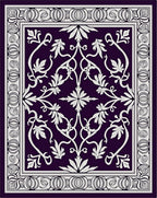 Elegant Floral Vine Scroll Pattern Rug