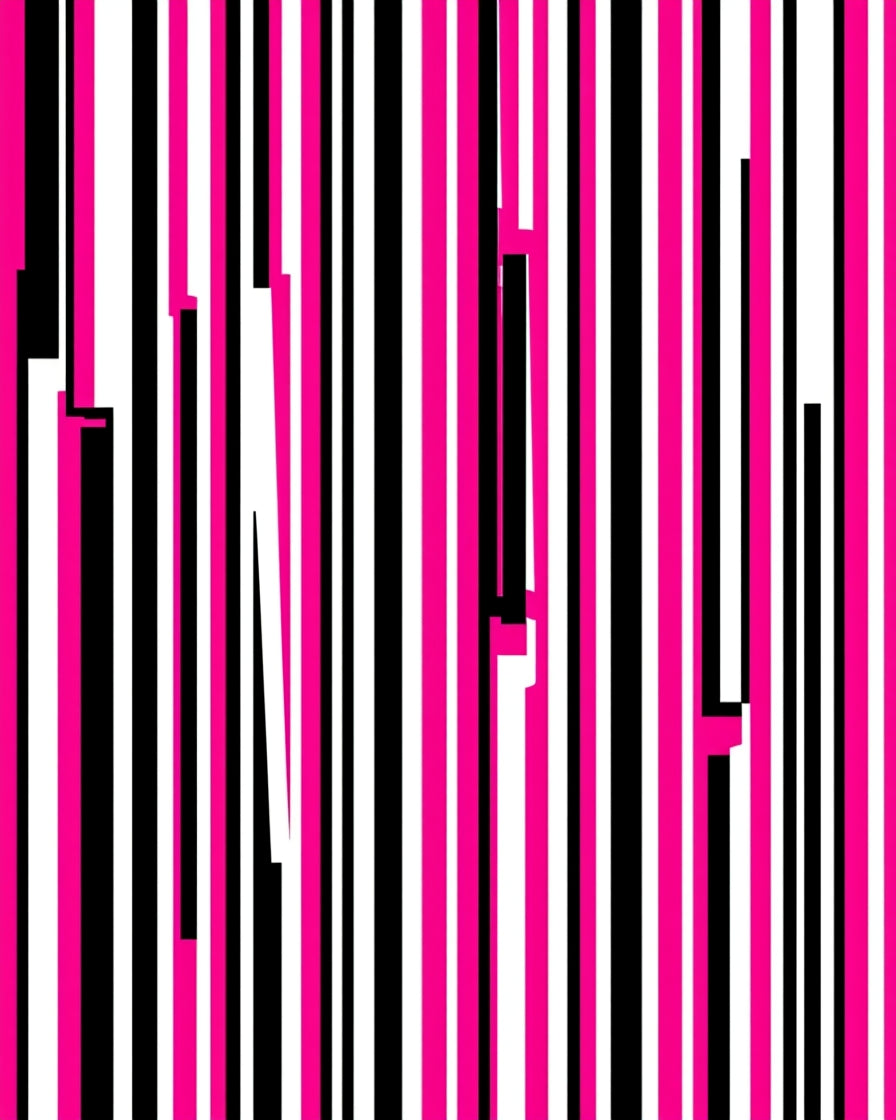 Dynamic Pink Black White Stripes Rug