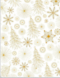 Gold Starburst Snowflake Christmas Trees Rug