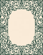 Elegant Scrollwork Floral Border Design Rug