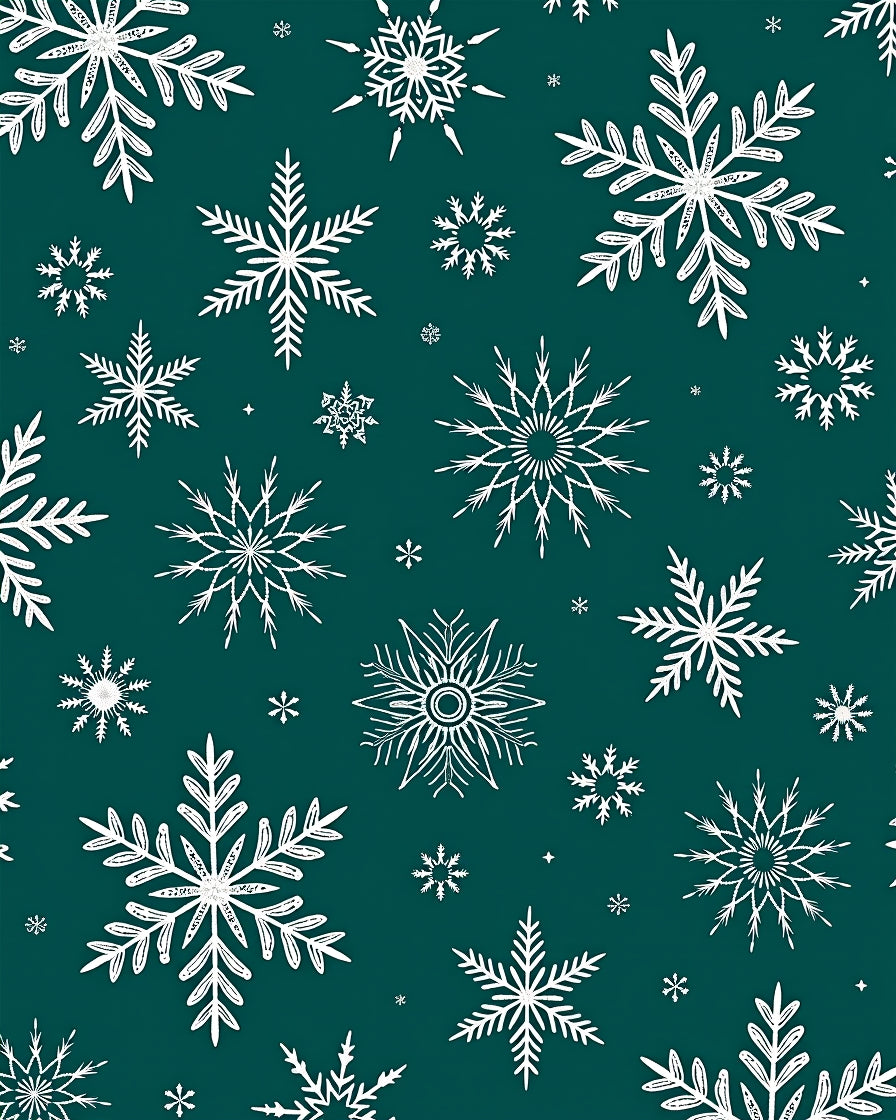 Winter Snowflake Pattern Teal Rug