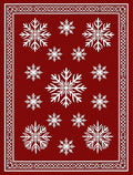 Red Snowflake Pattern Rug