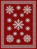 Red Snowflake Pattern Rug