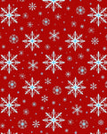 Winter Snowflake Pattern Red Rug