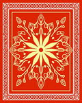 Bold Red Yellow Floral Mandala Rug