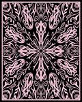 Pink And Black Floral Mandala Design Rug
