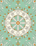 Art Nouveau Floral Wheel Pattern Rug
