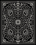 Black Ivory Floral Scroll Rug