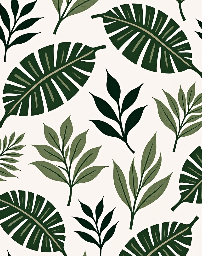 Forest Leaves Botanical Pattern Design Rug