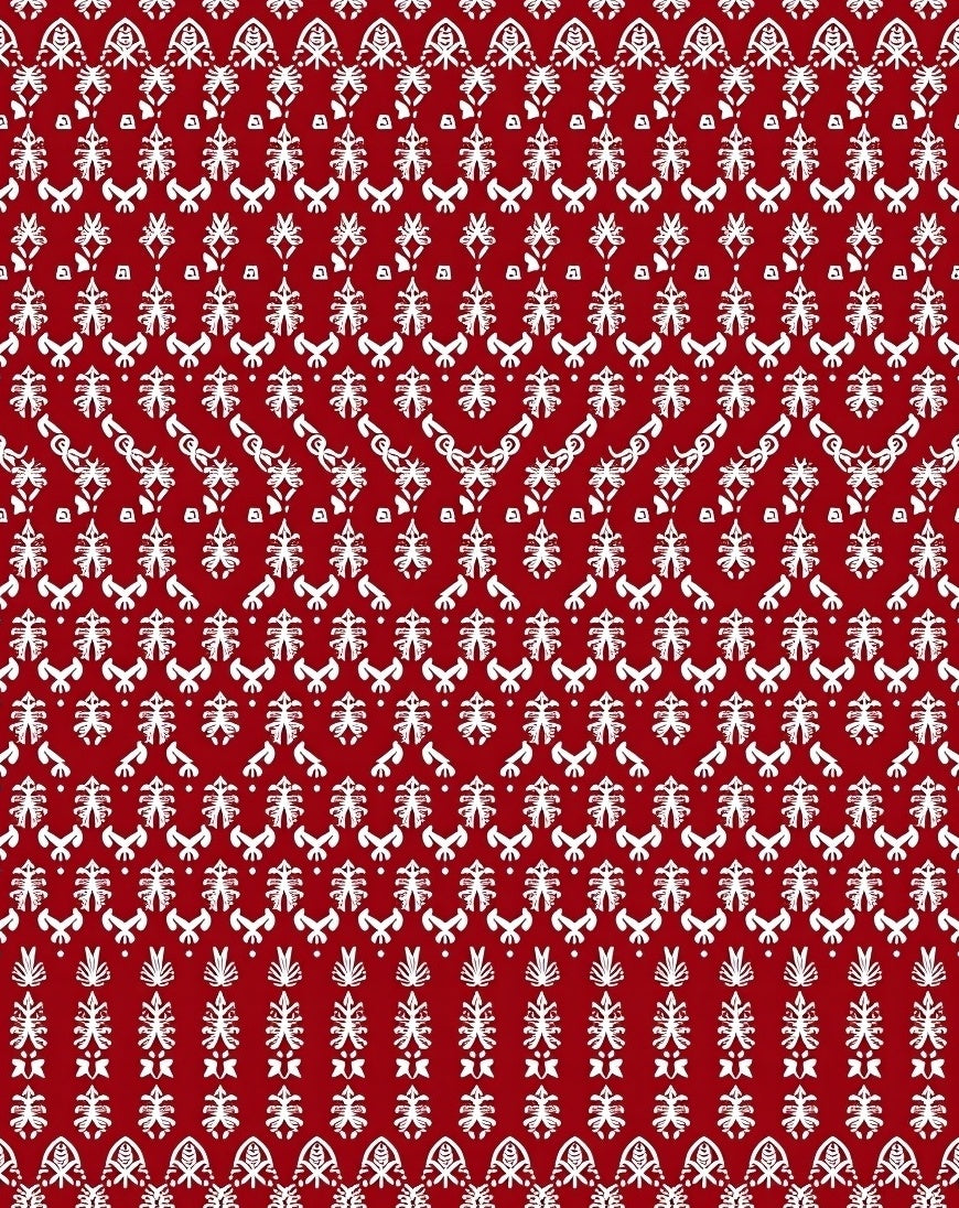 RedWhite Folk Pattern Design Rug