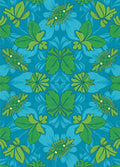 Vibrant Green Floral Water Pattern Rug
