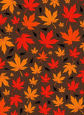 Red Orange Leaf Pattern Design Rug