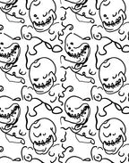 Sketchy Skull Pattern Design Rug