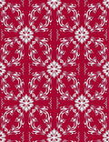White Ornate Floral Pattern Rug