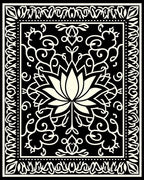 Elegant Lotus Floral Intricate Pattern Rug