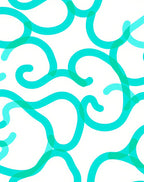 Aqua Swirl Abstract Pattern Rug