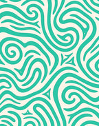 Turquoise Swirl Abstract Pattern Rug