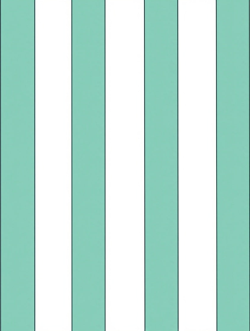 Mint Green White Stripe Pattern Rug