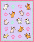 Playful Kitten Paw Print Pattern Rug