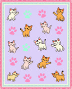 Playful Kitten Paw Print Pattern Rug