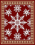 Winter Snowflake Lace Border Design Rug