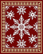 Winter Snowflake Lace Border Design Rug