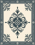 Classic Floral Scrollwork Medallion Pattern Rug