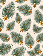 Green Pine Needle Gold Bell Pattern Rug