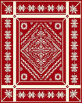 Red Floral Starburst Geometric Rug