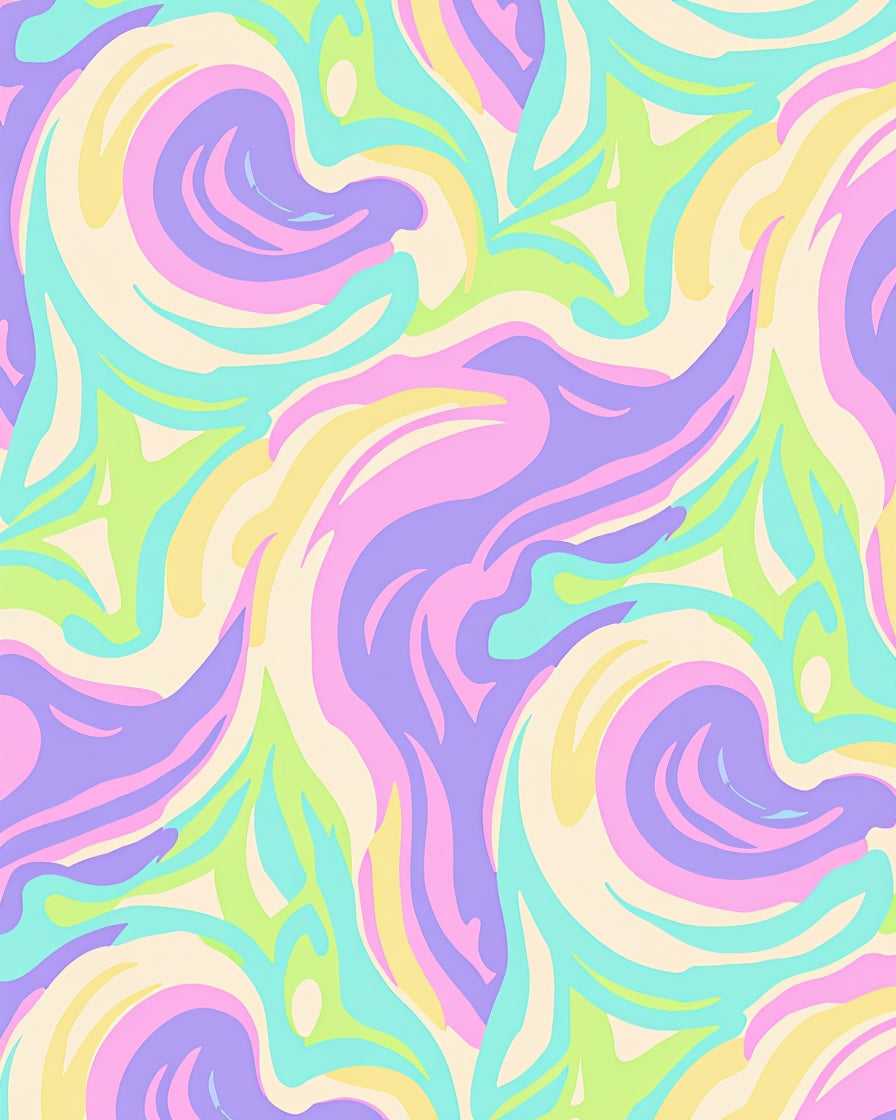 Pastel Swirl Abstract Pattern Rug